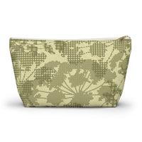 Floral Plaid Accessory Pouch w T-bottom in Green